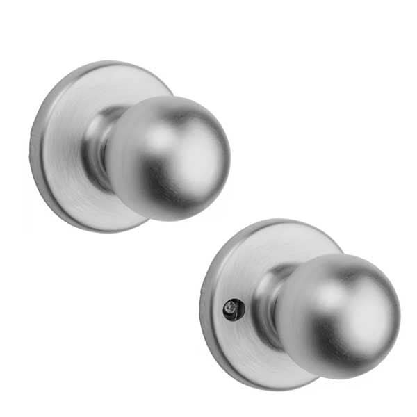 Kwikset: Polo Passage Door Knob with Round Rose / Satin Chrom